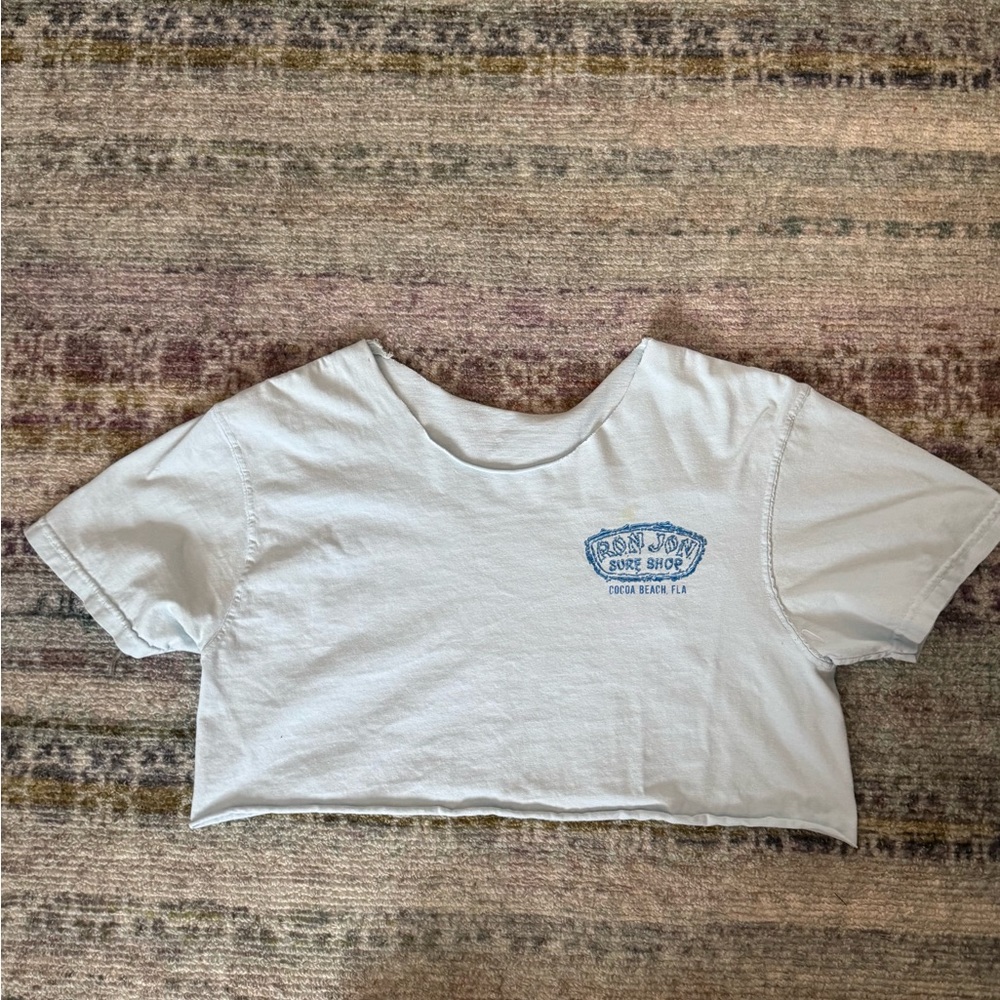 Women’s light blue cropped Graphic Tee